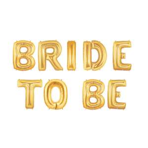 Gold 'Bride to Be' foil balloons, party decoration - OEM Balloon