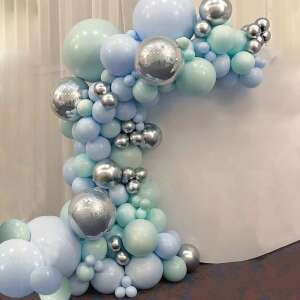 Blue and silver balloon arch kit for baby shower, 130 pieces - Balloon