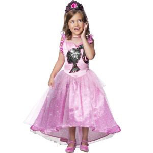 Mattel Barbie Sequin Princess Costume for Girls 7-8 years old, pink dress and tiara - Barbie