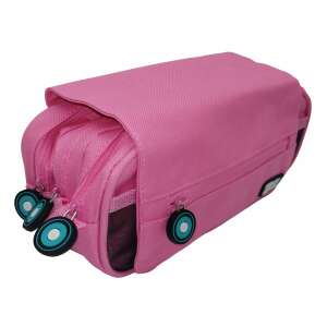 Pink Bits&Bobs 3 compartment pencil case, angled view - Pencil Case