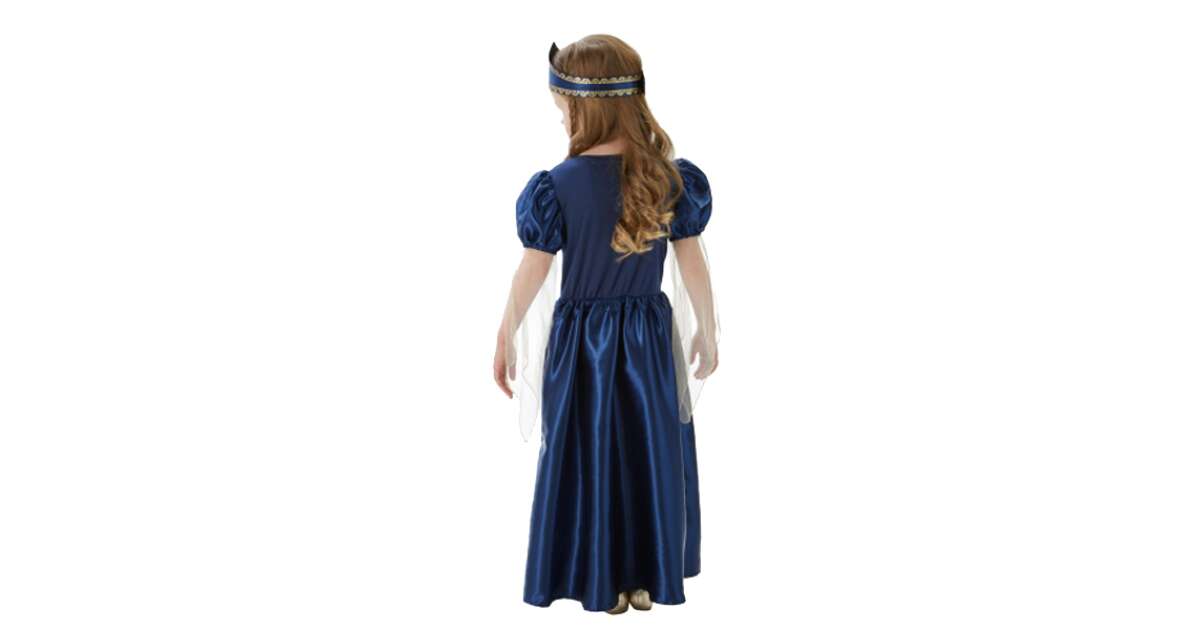 open lace back dress Kids Blue Princess Costume Medieval Royalty Dress