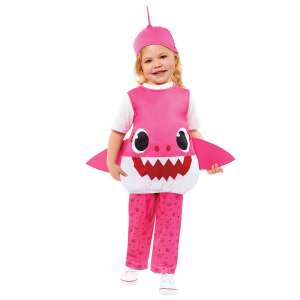 Baby Shark costume for girls, pink, with hat, tabard, pants, 3-4 years old - OEM