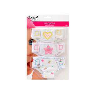 Dolls World Nappies 3 Pack, doll nappies, doll accessories, baby doll clothes, doll diaper, doll diaper set - Doll accessory