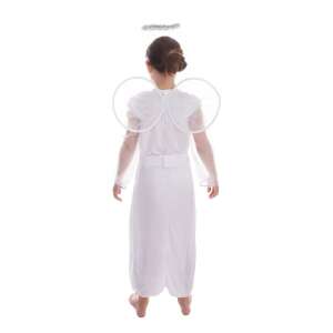 White angel costume for girls, includes dress, wings, belt, and halo, size 4-6 years - OEM