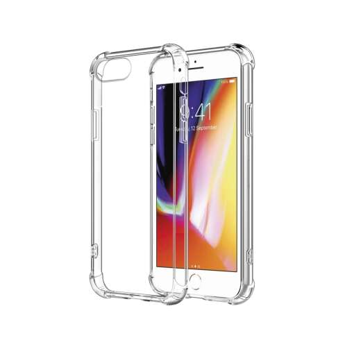 Clear TPU phone case for iPhone 7, with raised edges for screen and camera protection