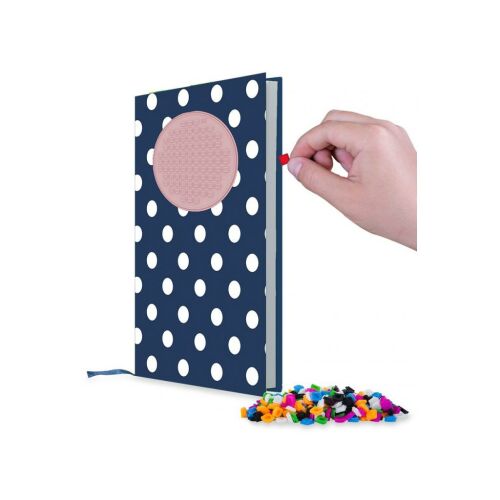 Pixie kék-rózsaszín pöttyös napló testreszabható pixel art felülettel