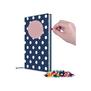 Pixie blau-rosa gepunktetes Notizbuch mit anpassbarer Pixel-Art-Oberfläche - Tagebücher