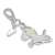 Navaris silver unicorn keychain with rainbow mane and tail, cloud charm, and carabiner clip