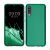 KWmobile Samsung Galaxy A70 green silicone case on phone front and back view