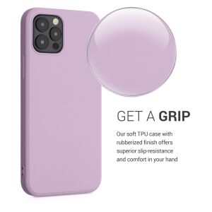 kwmobile iPhone 12 / 12 Pro Purple Silicone Case - Soft TPU case with rubberized finish for superior grip - Phone Case