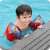 Child wearing Bestway Ultimate Spiderman Arm Floats in a swimming pool