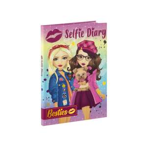 Denník Selfie Besties s neviditeľným atramentom, dievčatá na obálke, ružový a fialový dizajn - Denníky
