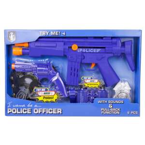 Rendőr fegyver 6 darabos készlet - kék 93286253 Katonai és rendőr felszerelések