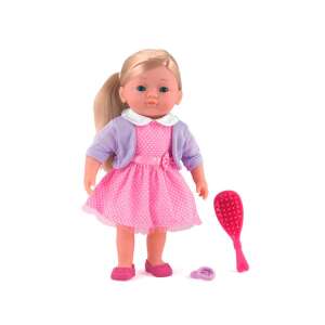 Кукла Charlotte/Elisabeth 36 cm със светла коса, розова рокля, лилав пуловер и аксесоари за коса - Баба и Къща за кукли