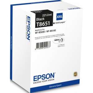 Epson T8651 fekete tintapatron, 221ml, 10000 oldal, kompatibilis a WorkForce Pro WF-M5690 és WF-M5190 nyomtatókkal - Epson