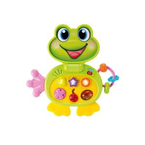 Béka junior laptop бебешка играчка, интерактивна играчка с форма на зелена жаба със светлини и звуци, идеална за изучаване на форми, числа и музика - Winfun