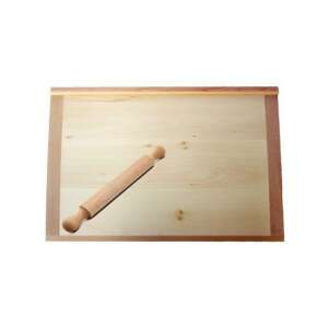 Fa nyújtódeszka sütéshez, 70x50 cm, sodrófával - Perfect Home