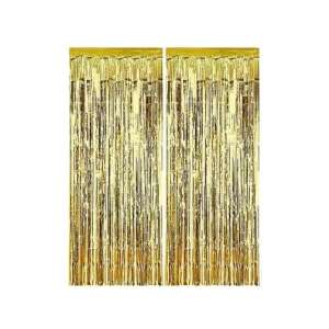 Perdea din folie aurie, 2 metri lungime, pentru decorarea ușilor - Accesorii pentru petrecere