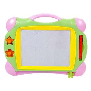 Tablă de desen magnetică verde și roz pentru copii, cu stilou și mâner - Table de scris si desenat