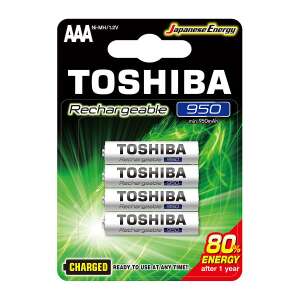 TOSHIBA Ni-Mh Akkumulátor AAA 950mAh 1,2V 4db/bliszter (BAT-TOS01) 51857379 