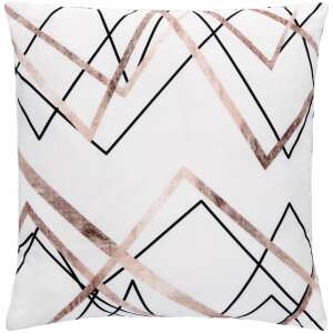 Springos 40x40cm white and gold geometric pillow cover - Springos