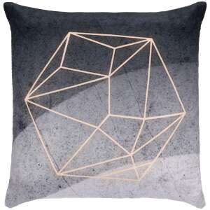 Springos decorative cushion cover with geometric pattern in gray - Springos