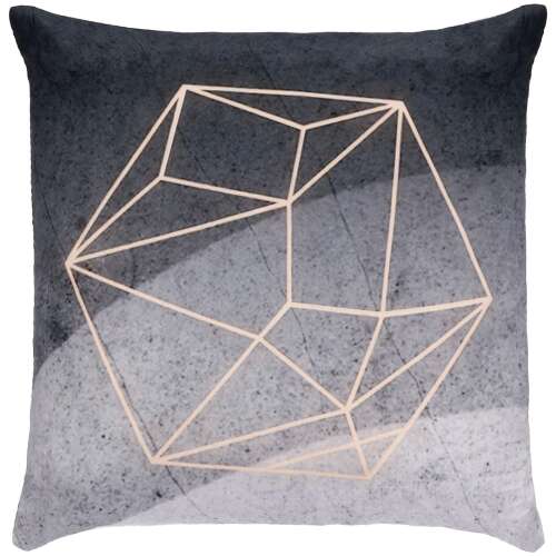 Springos decorative cushion cover with geometric pattern in gray