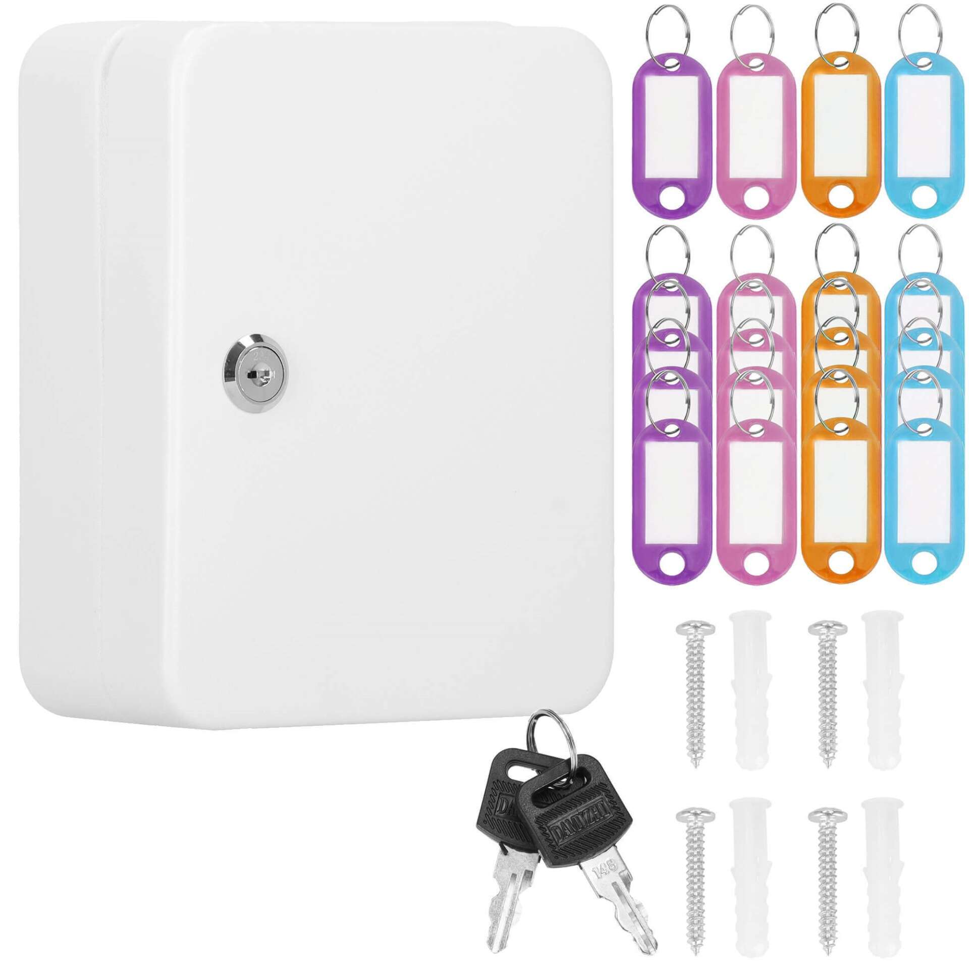 Springos fém Kulcstartó szekrény 16x20x 7,5cm - Fehér