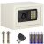 Springos grey metal security safe with keys, batteries, and mounting bolts