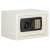 Springos metal safe with electronic keypad and key lock, white