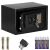 Springos black digital safe with keys, batteries, and mounting bolts