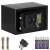 Springos black metal safe with electronic lock, two keys, mounting screws and batteries