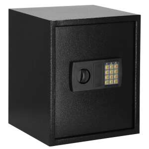 Springos metal safe, black, with digital keypad and key lock - Security Safe