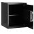 Open Springos black metal security safe with shelf
