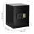 Springos metal safe with electronic lock and key, black, with dimensions