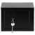 Springos key safe, black, closed, with key in the keyhole