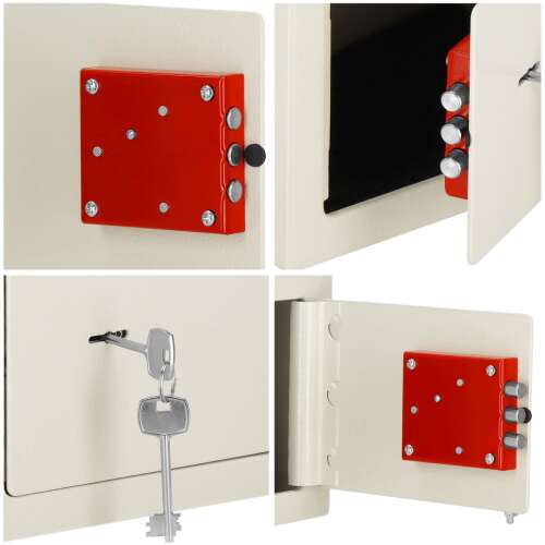 Springos beige key safe collage showing different angles and features