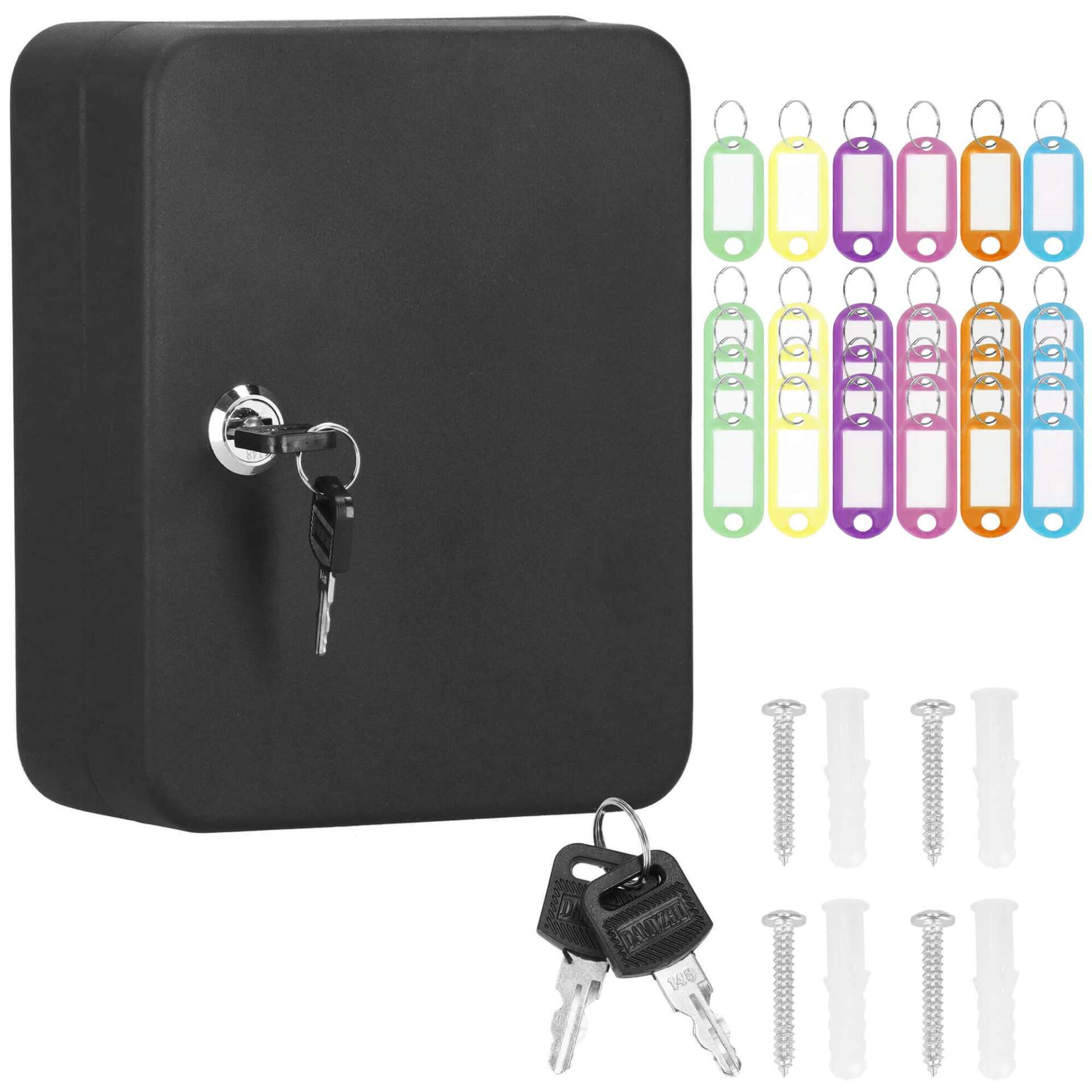 Springos fém Kulcstartó szekrény 16x20x7.5cm - Fekete