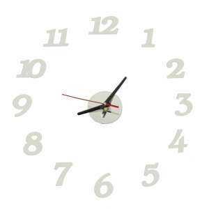Silver DIY Wall Clock with 12 Numbers on White Background - Kik