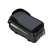 Waterproof bike handlebar bag with phone holder, black, top view