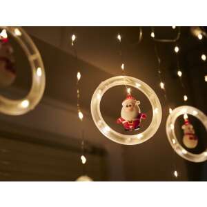 LED Vorhang Lichter mit Weihnachtsmann Figuren, warmweiß - Lichterketten