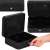 Springos black metal cash box with compartments, key lock, and handle
