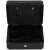 Springos black metal cash box with compartments, key lock, and handle