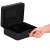 Springos black metal cash box with compartments, key lock, and handle