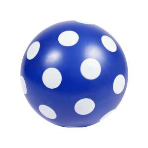 Niebieska gumowa piłka w białe kropki, 22cm, Gumilabda hálóban - Gry i sprzęt na świeżym powietrzu
