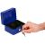 Using Springos blue metal cash box