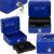 Springos blue metal cash box multiple views collage