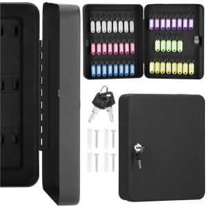 Springos fém Kulcstartó szekrény 24x30 x7,5cm - Fekete