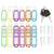 Springos key cabinet key tags, 48 key tags with key rings