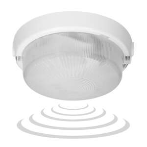 8080T/MAT-RIVA/MS, oprawa oświetleniowa z mikrofalowym czujnikiem ruchu, 100W, E27, IP44, szkło matowe, dławice 51858635 - Lampa z czujnikiem ruchu